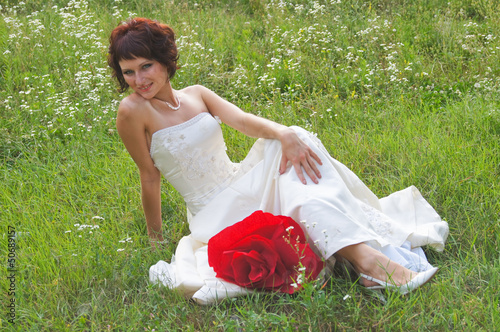 Pretty girl in a wedding dress