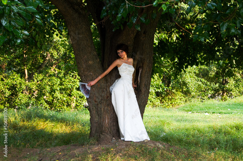 Pretty girl in a wedding dress