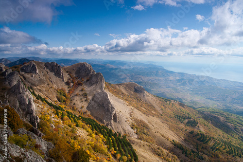Beautiful view of the Crimean Mountains in the fall. Ukraine. © Vitalfoto