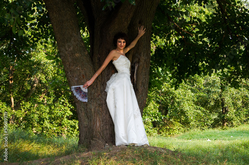 Pretty girl in a wedding dress