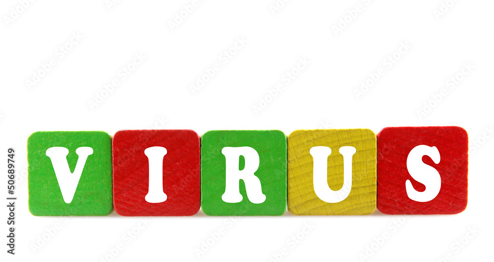 virus - isolated text in wooden building blocks virus - isolated text in wooden building blocks