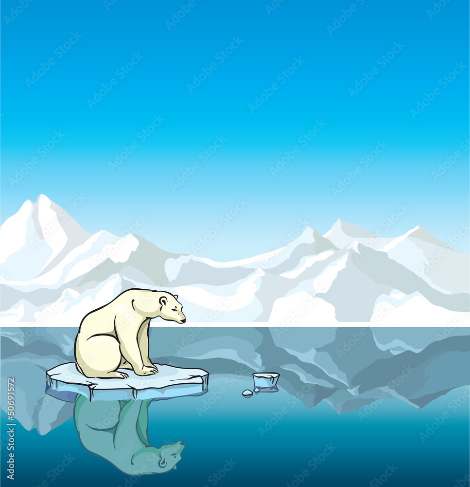polar bears global warming clipart