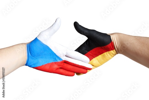 handshake between czech republic and germany
