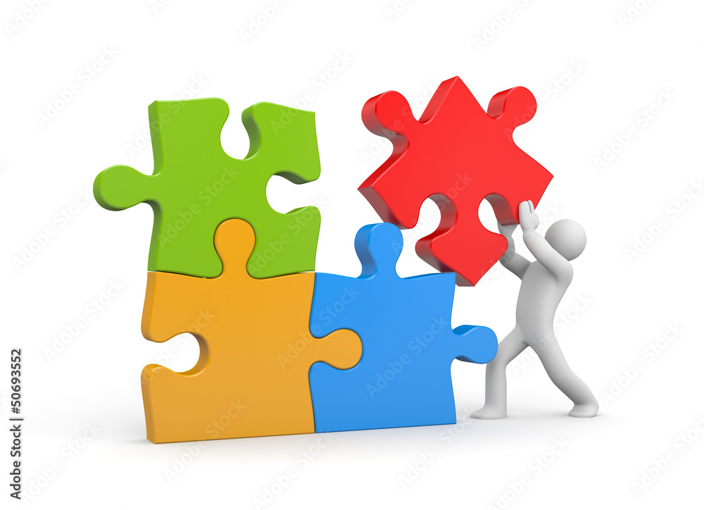 Person with puzzle Person with puzzle