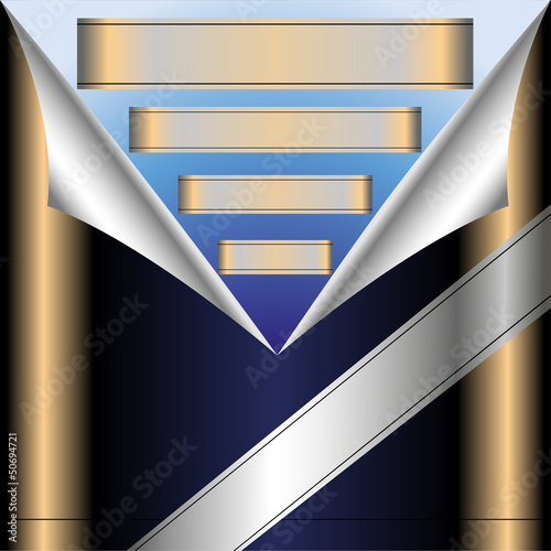 Torn brilliant surface with banners