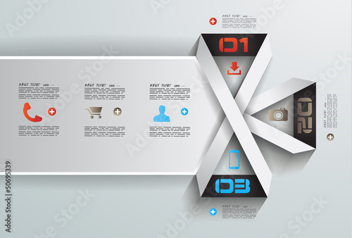 Infographic design template with paper tags