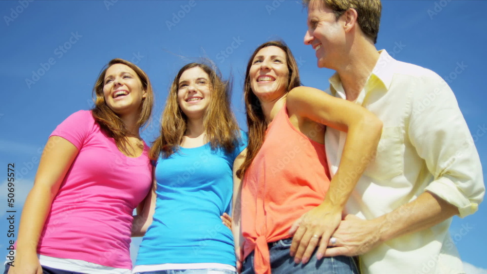 Healthy Young Family Outdoors Together Healthy Young Family Outdoors Together
