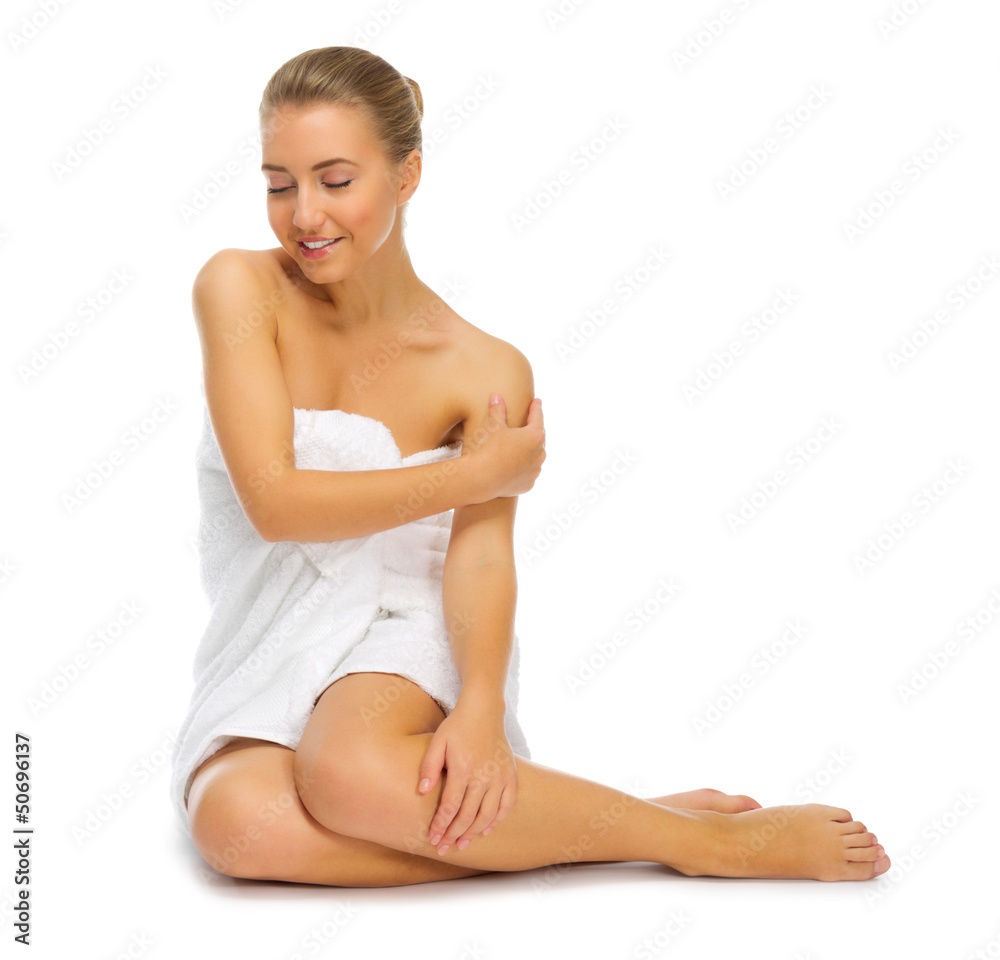 Obraz premium Young healthy woman isolated