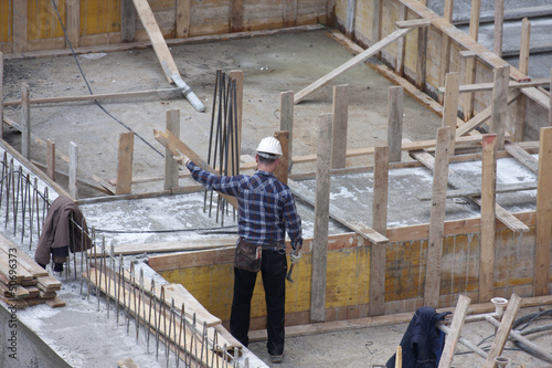 Carpenter at work on site