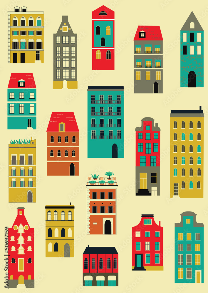 Set of houses. Set of houses.
