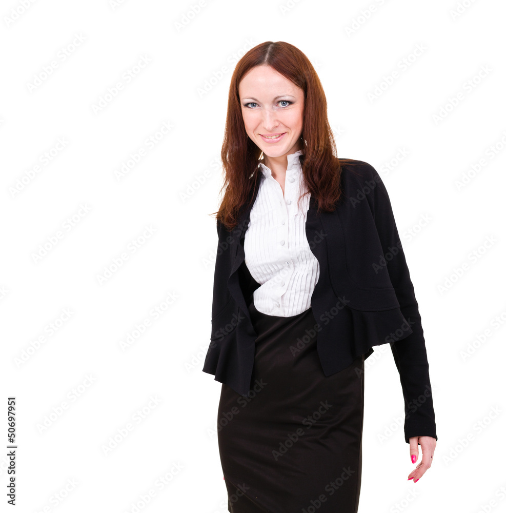 smiling businesswoman isolated on white background smiling businesswoman isolated on white background