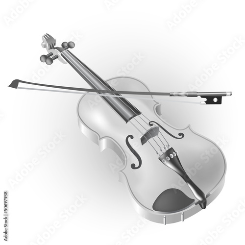 Classical violin, isolated on white background