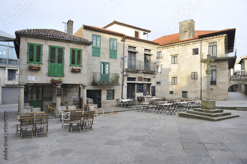 Old town of Pontevedra, Galicia city built of granite, historic