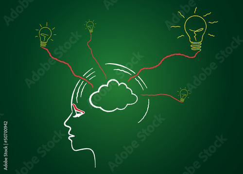 Abstract drawing.Concept of brainstorming and idea.