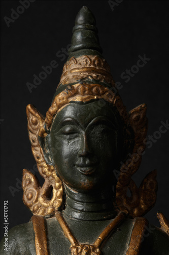 Thailand statue head on black