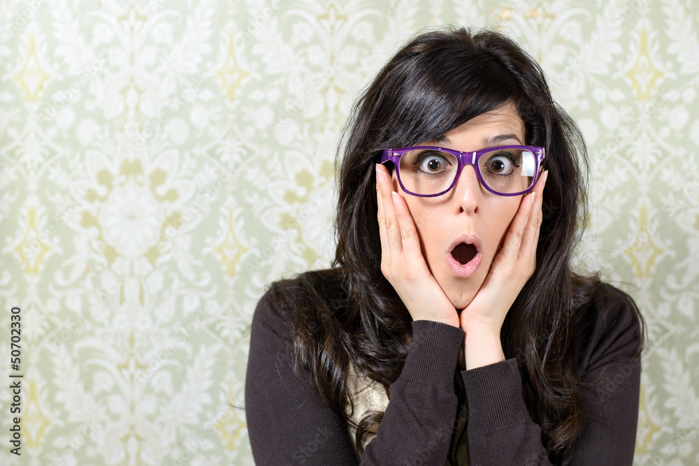 Afraid woman surprise Afraid woman surprise
