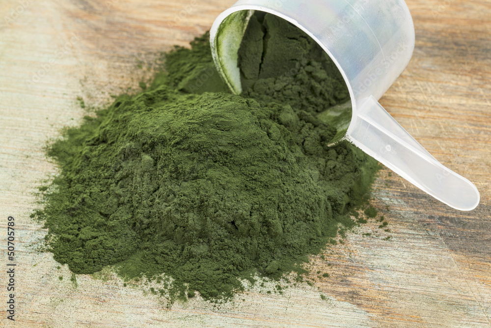 spirulina powder scoop StockFoto Adobe Stock
