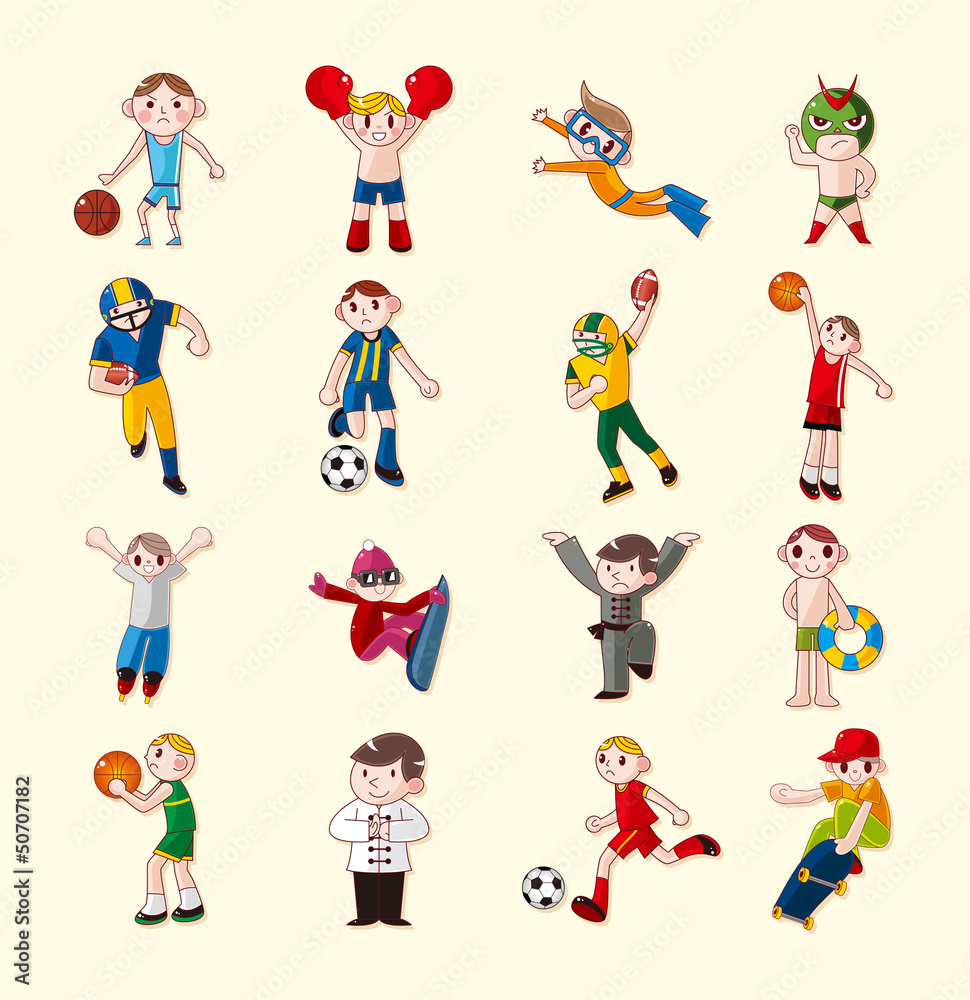sport player icons set