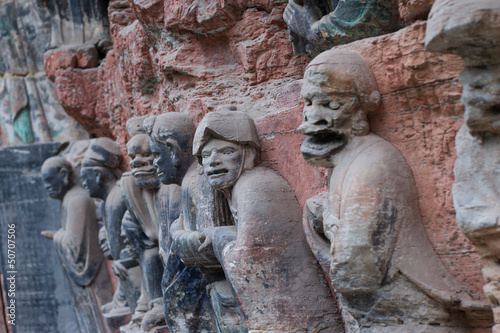 Ancient Buddhist Hillside Rock Carvings  in Dazu town
