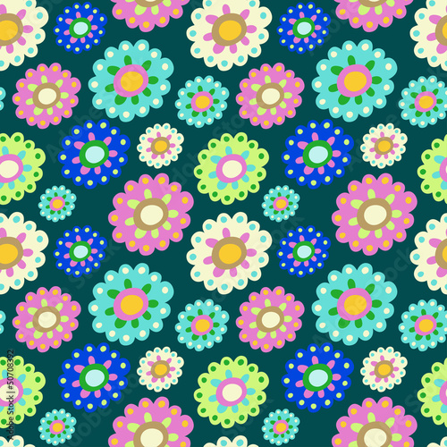 Seamless color pattern with plenty of flowers