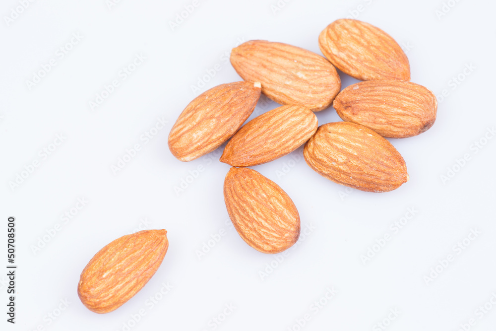 Almonds isolated on white background Almonds isolated on white background