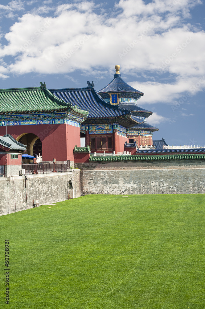 Ancient buildings and grassland in Temple of Heaven Ancient buildings and grassland in Temple of Heaven