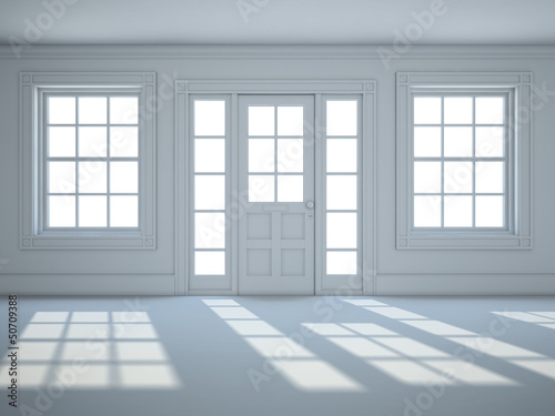 Empty room with in white color