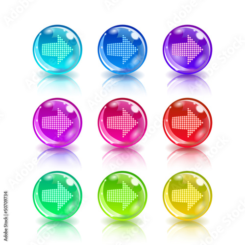 Set of navigation icons. Right direction.
