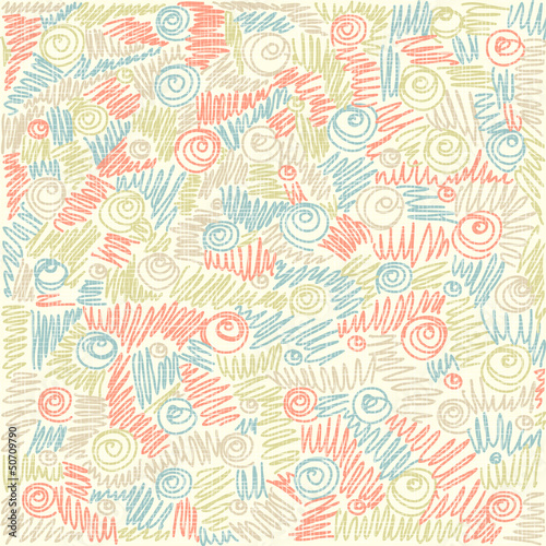 Vector colorful  abstract doodle background.