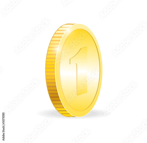 Vector Gold coin isolated on white background