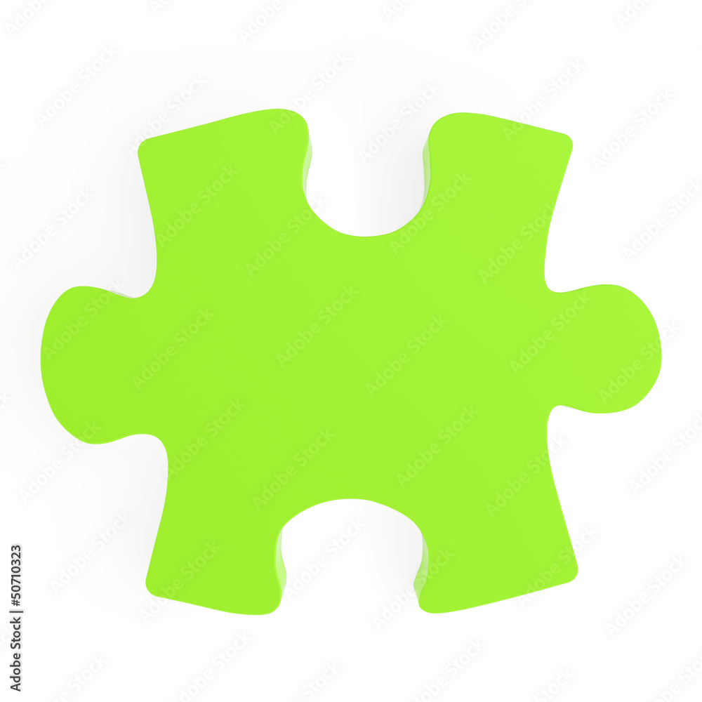 Fototapeta premium green puzzle on a white background