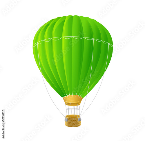 Vector green air ballon isolated on white