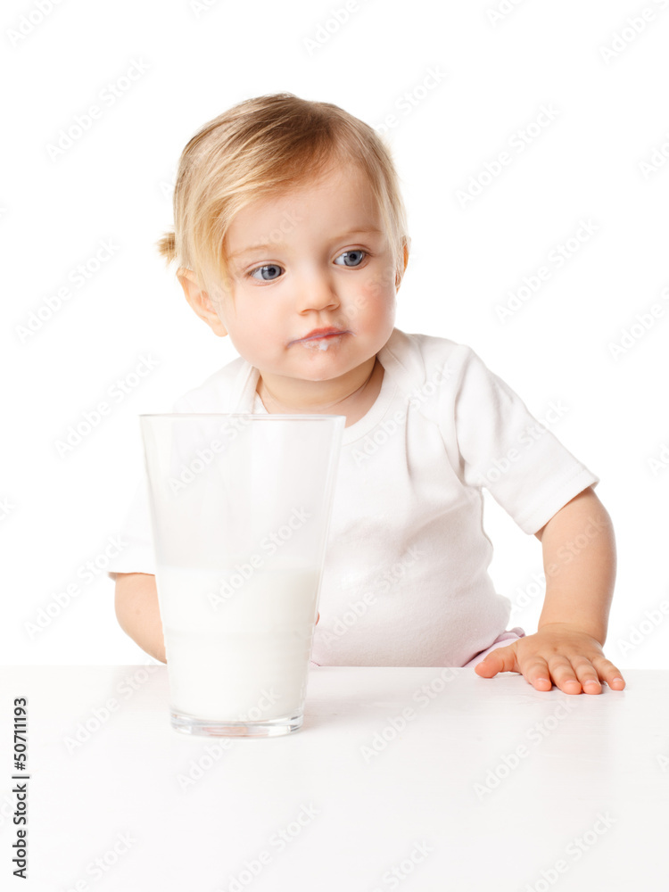 little girl drinks milk isolation is not a white background little girl drinks milk isolation is not a white background