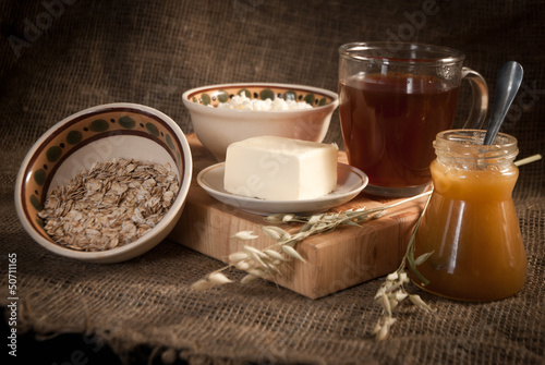 healthy  meal with bread   cereals