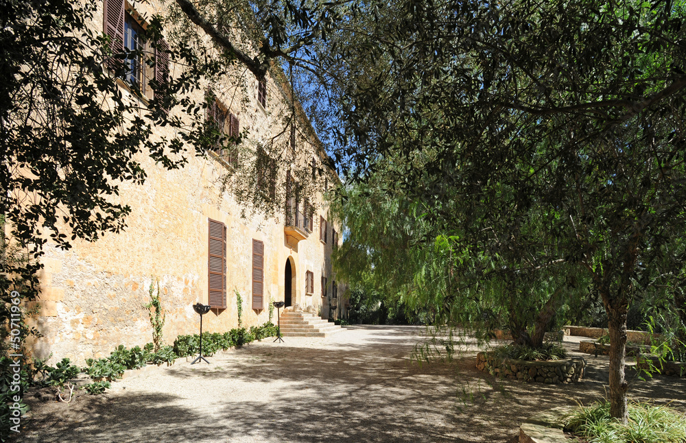 Façade du manoir d'Els Calderers à Sant Joan à Majorque