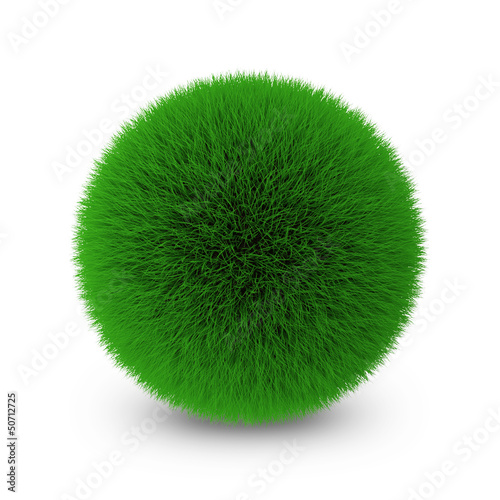 Grass Sphere isolated on white background