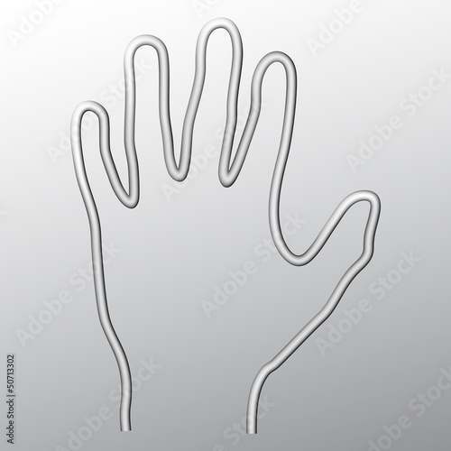 Hand out of steel wire