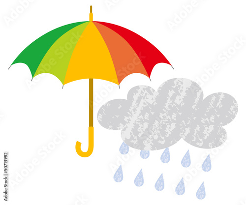 Umbrella and rain cloud