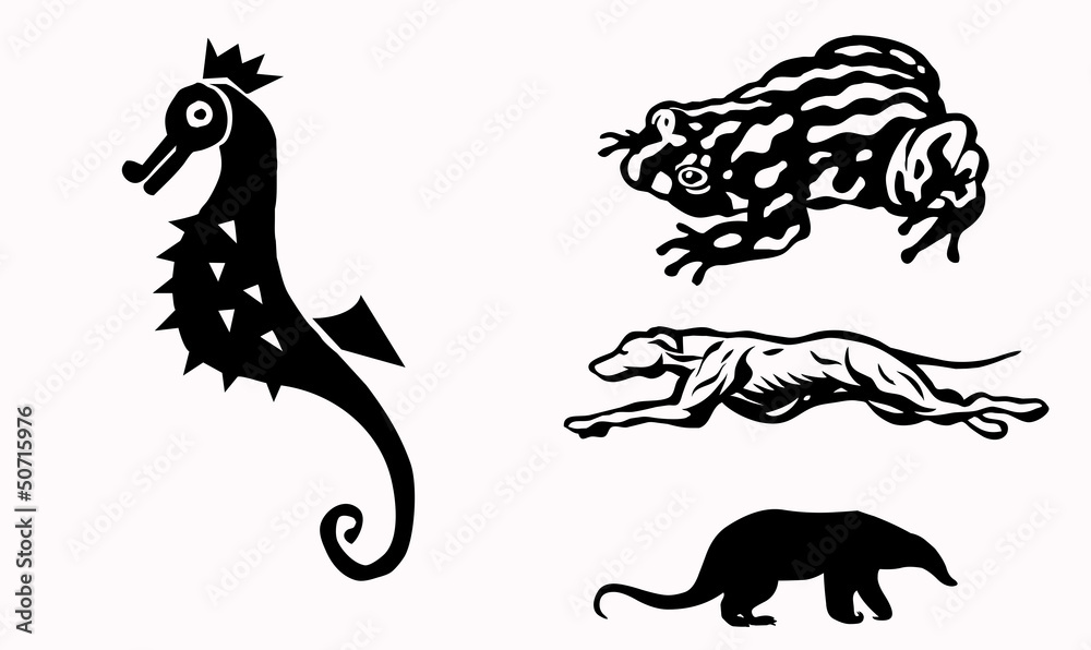 Hippocampe et animaux tatouages