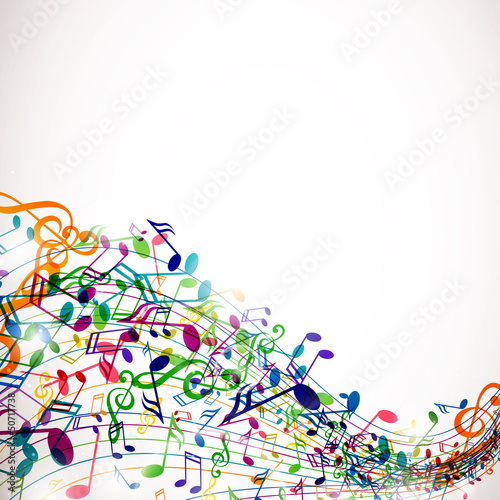 Vector Illustration of an Abstract Background with Music notes