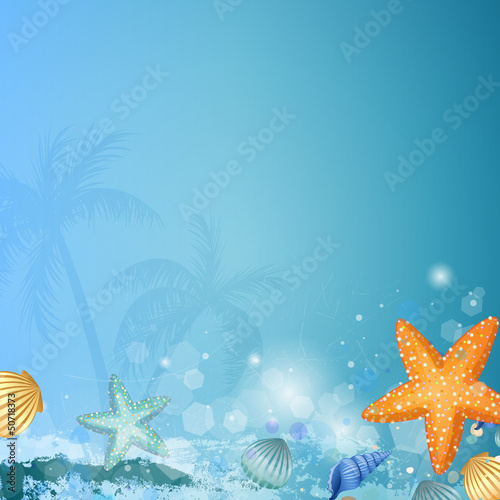 Vector Illustration of a Decorative Underwater Background