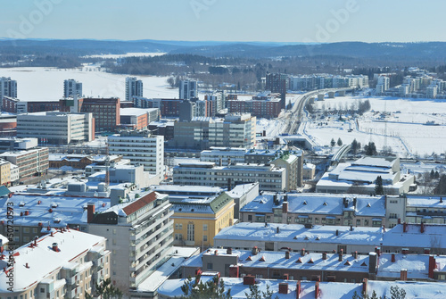 Принти на полотні Top-view of  Jyvaskyla, Finland