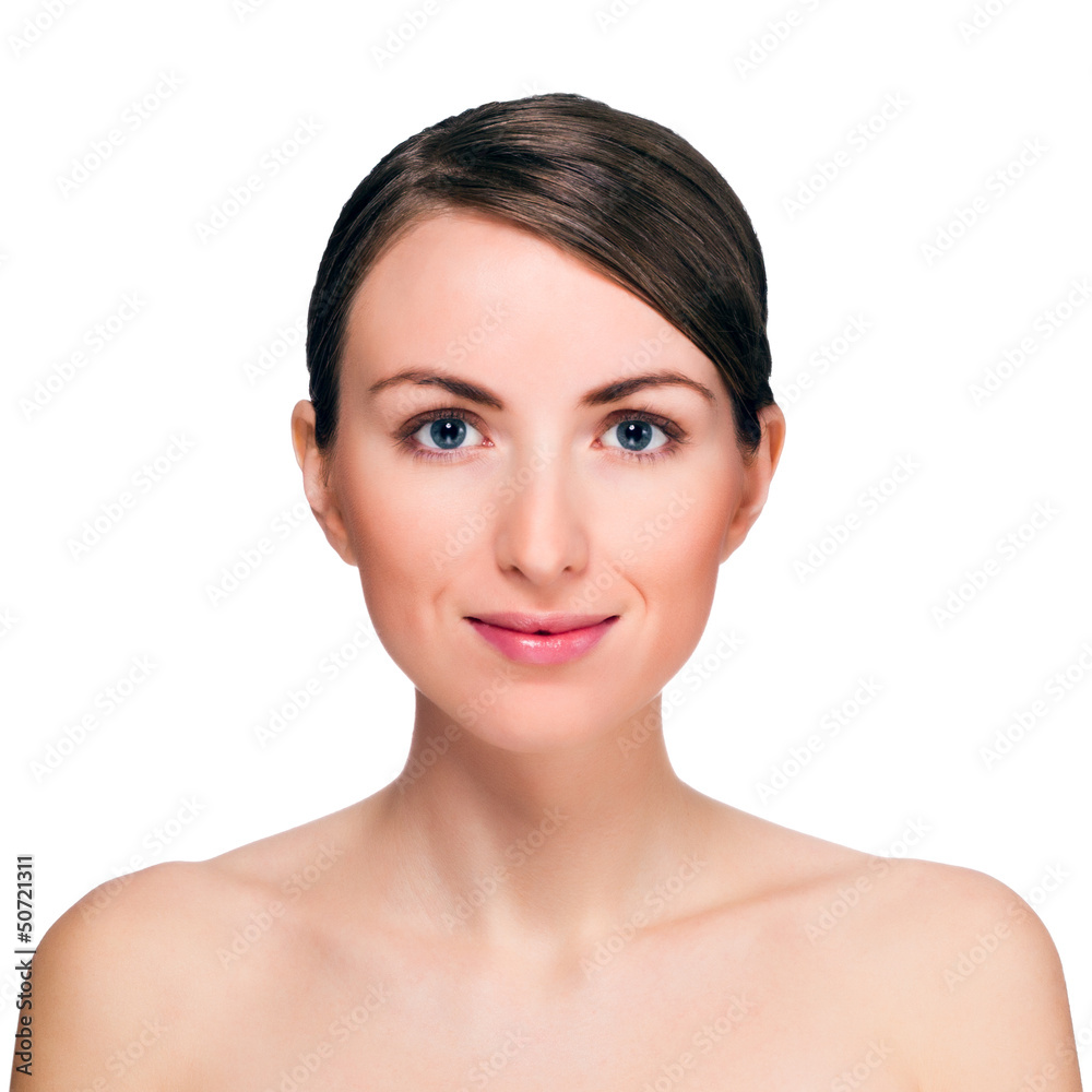 Portrait of pretty young woman. Isolated on white Portrait of pretty young woman. Isolated on white