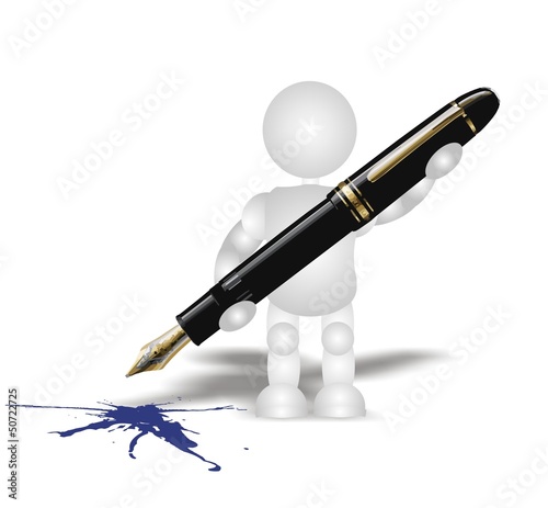 signature pen - 3D people