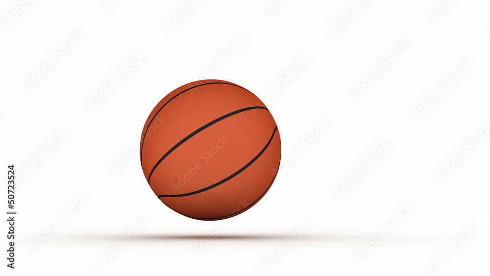 Isolated basketball rolling towards screen with alpha channel Isolated basketball rolling towards screen with alpha channel
