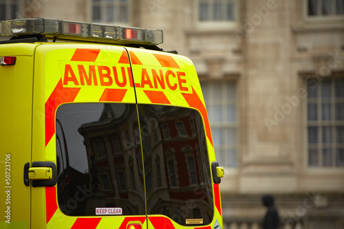 Door of the emergency ambulance car photo