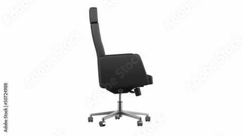 modern black office chair loop rotate on white background