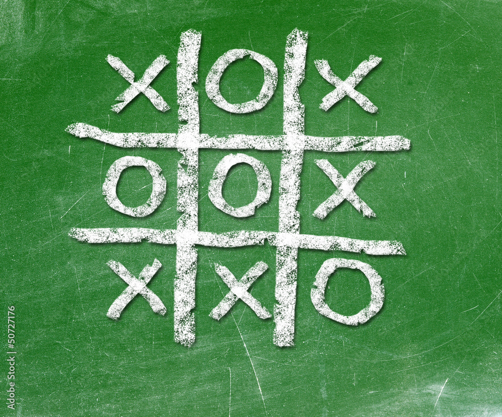 Noughts and crosses drawn on a chalkboard. Noughts and crosses drawn on a chalkboard.