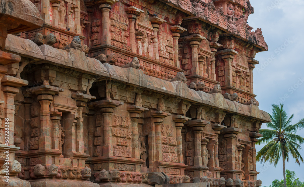 ancient Temple, bas-reliefs, South India