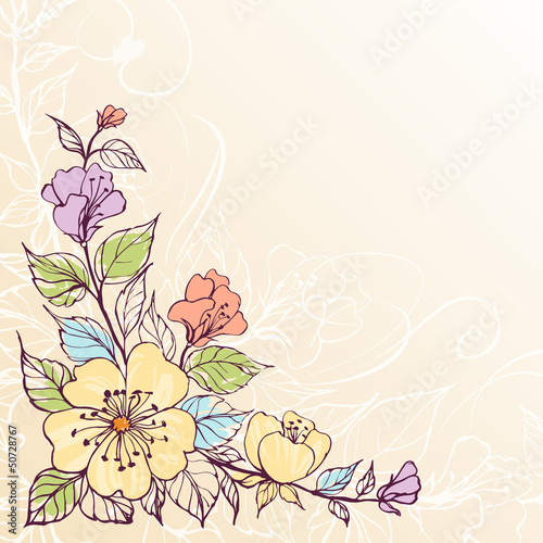 Abstract vector flower background